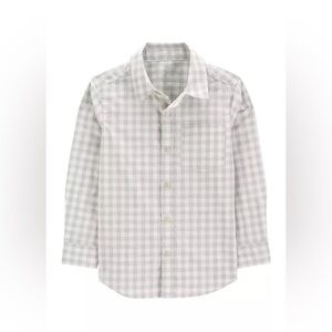 Carter's Plaid Gingham Gray White Shirt 2T button down cotton